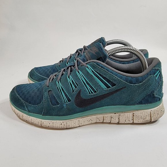 Nike Free 5.0 EXT Mens 8 Woven Mid Turquoise White Athletic Shoes 580531 303 main image 4
